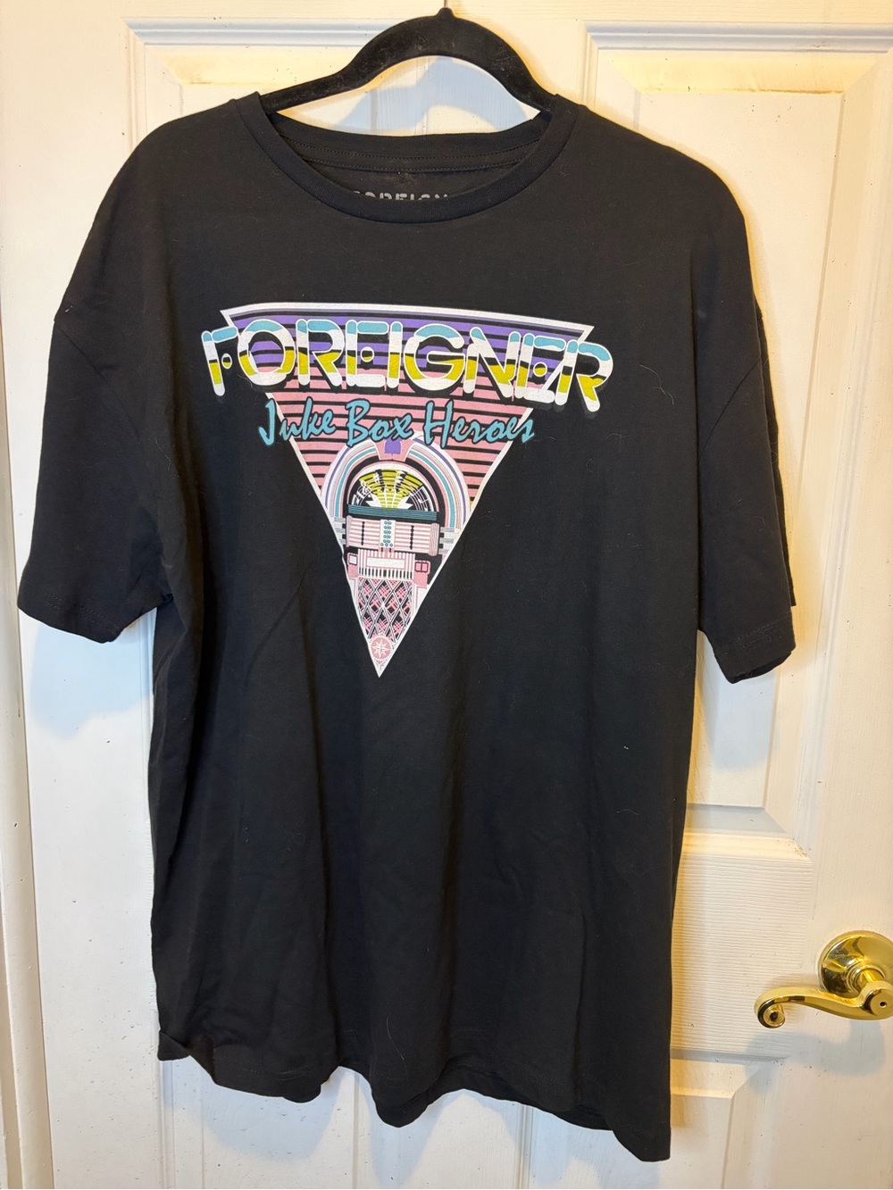 Foreigner 'Jukebox Heroes' Short Sleeve Graphic Tee - Black